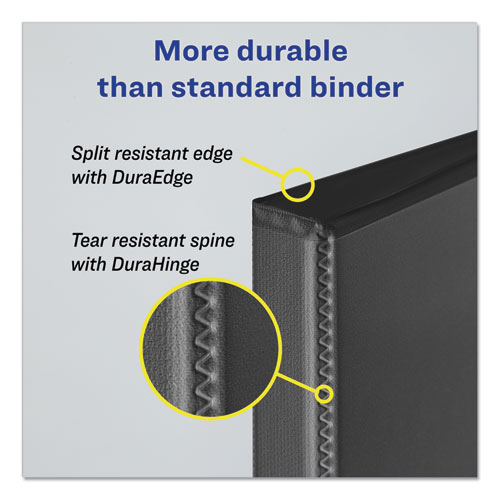 Durable View Binder with DuraHinge and Slant Rings, 3 Rings, 3" Capacity, 11 x 8.5, Black - Image 4