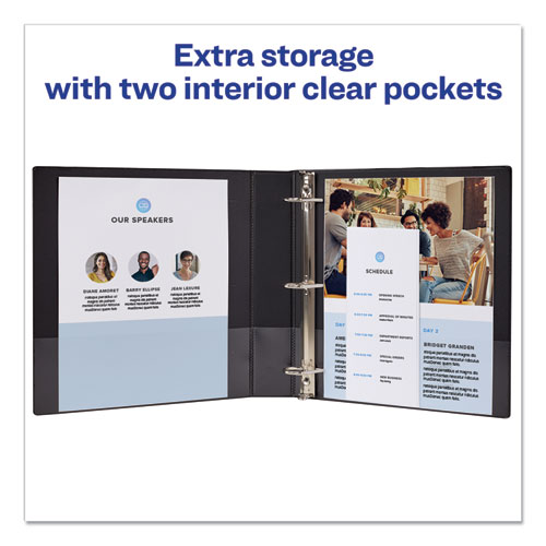 Durable View Binder with DuraHinge and Slant Rings, 3 Rings, 1.5" Capacity, 11 x 8.5, Black - Image 5