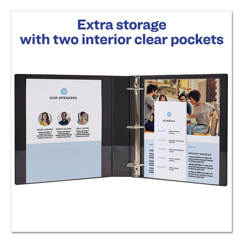 Durable View Binder with DuraHinge and Slant Rings, 3 Rings, 1.5" Capacity, 11 x 8.5, Blue - Image 5