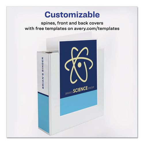 Durable View Binder with DuraHinge and Slant Rings, 3 Rings, 3" Capacity, 11 x 8.5, White - Image 3