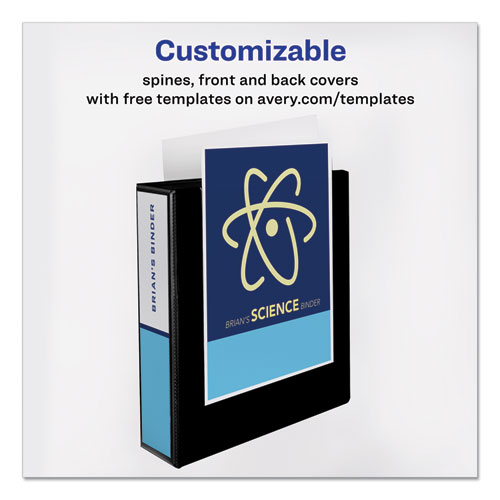 Durable View Binder with DuraHinge and Slant Rings, 3 Rings, 2" Capacity, 11 x 8.5, Black - Image 3