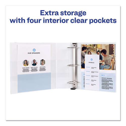 Durable View Binder with DuraHinge and Slant Rings, 3 Rings, 3" Capacity, 11 x 8.5, White, 4/Pack - Image 5