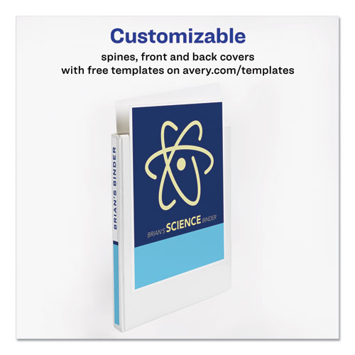 Durable View Binder with DuraHinge and Slant Rings, 3 Rings, 0.5" Capacity, 11 x 8.5, White - Image 3