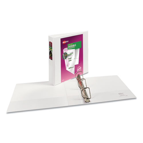 Durable View Binder with DuraHinge and Slant Rings, 3 Rings, 2" Capacity, 11 x 8.5, White, 4/Pack - Image 10