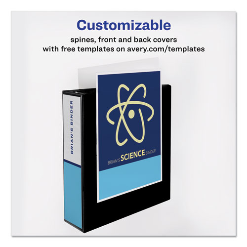 Durable View Binder with DuraHinge and Slant Rings, 3 Rings, 3" Capacity, 11 x 8.5, Black - Image 3