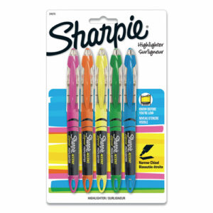 Liquid Pen Style Highlighters, Assorted Ink Colors, Chisel Tip, Assorted Barrel Colors, 5/Set