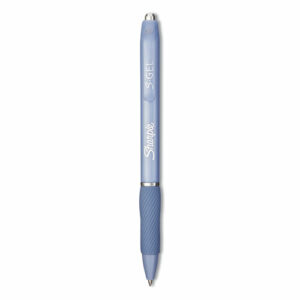 S-Gel Fashion Barrel Gel Pen, Retractable, Medium 0.7 mm, Black Ink, Frost Blue Barrel, Dozen