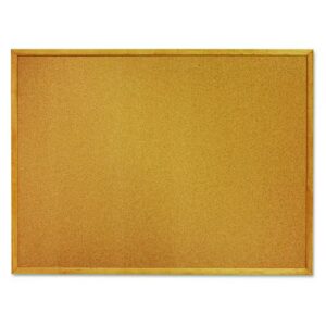 7195012354161, SKILCRAFT Cork Board, 36" x 24", Tan Surface, Oak Finished Wood Frame