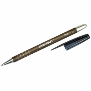 7520013576844, SKILCRAFT Rubberized Refillable Ballpoint Pen, Stick, Medium 1 mm, Black Ink, Black Barrel, Dozen