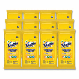 Multi Purpose Wipes, 1-Ply, 7 x 7, Lemon, White, 24/Pack, 12 Packs/Carton