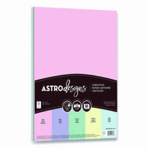 Color Cardstock, 65 lb Cover Weight, 8.5 x 11, Assorted Pastel Colors, 50/Pack