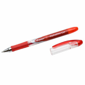 7520015005213, SKILCRAFT AlphaElite Gel Pen, Stick, Medium 0.7 mm, Red Ink, Red/Clear Barrel, Dozen