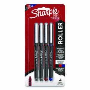 Professional Design Rollerball Pen, Stick, Fine 0.5 mm, Assorted Ink and Barrel Colors, 4/Pack