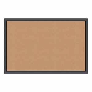 Cork Bulletin Board, 36" x 24" (Actual Size: 35" x 23"), Tan Surface, Black Wood Frame