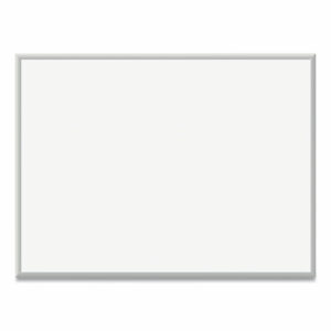 Magnetic Dry Erase Board with Aluminum Frame, 48" x 36" (Actual Size: 47" x 35"), White Surface, Satin Aluminum Frame