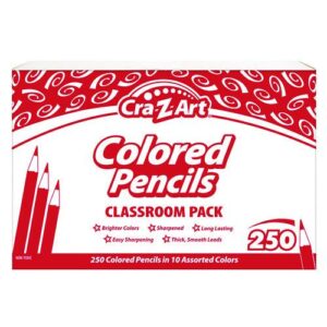 Colored Pencils Classpack, 10 Assorted Lead and Barrel Colors, 10 Pencils/Set, 25 Sets/Carton