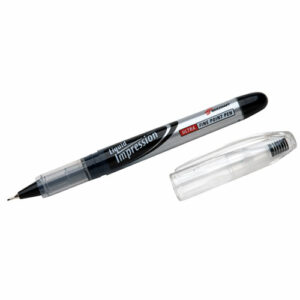 7520015194373, SKILCRAFT Liquid Impression Porous Point Pen, Stick, Fine 0.4 mm, Black Ink, Silver/Clear/Black Barrel, Dozen