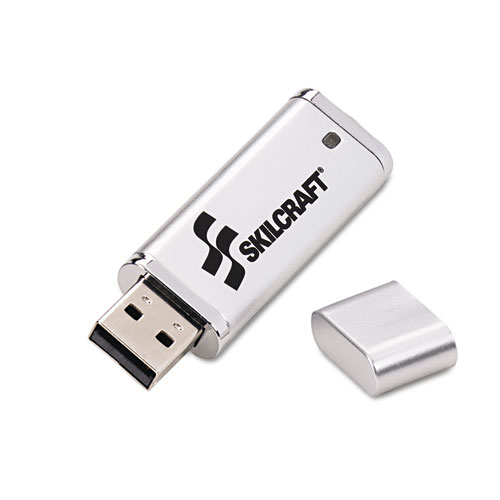 7045015584987, SKILCRAFT Ultra-Slim Flash Drive, 4 GB, Silver - Image 3