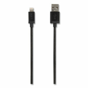 Braided Apple Lightning Cable to USB-A Cable, 4 ft, Black
