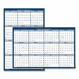 Academic Year Recycled Poster Style Reversible/Erasable Yearly Wall Calendar, 24 x 37, 12-Month (July to June): 2025 to 2026
