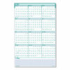 Express Track Recycled Reversible/Erasable Yearly Wall Calendar, 24 x 37, White/Teal Sheets, 12-Month (Jan to Dec): 2025 - Image 2