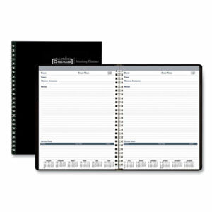 Recycled Meeting Note Planner, 11 x 8.5, Black Cover, 12-Month (Jan to Dec): 2025