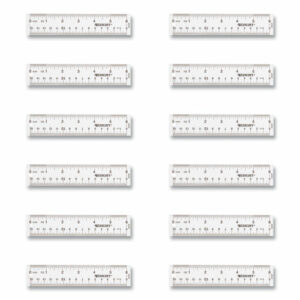 Clear Flexible Acrylic Ruler, Standard/Metric, 6" (15 cm) Long, Clear, 12/Box