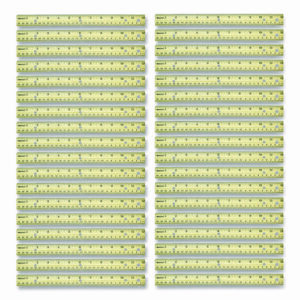 Three-Hole Punched Wood Ruler, Standard/Metric, 12" (30 cm) Long, Natural Wood, 36/Box