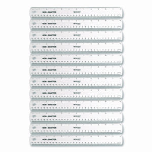 Non-Shatter Flexible Ruler, Standard/Metric, 12" (30 cm) Long, Plastic, Clear, 12/Box