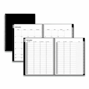 Enterprise Weekly Appointment Planner, 11 x 8.5, Black Cover, 12-Month (Jan to Dec): 2025