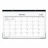 Enterprise Desk Pad, Geometric Artwork, 17 x 11, White/Gray Sheets, Black Binding, Clear Corners, 12-Month (Jan to Dec): 2025