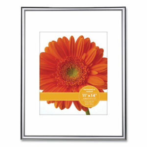 Metallic Poster Frame with Mat, 8 x 10 Insert, Silver/Black