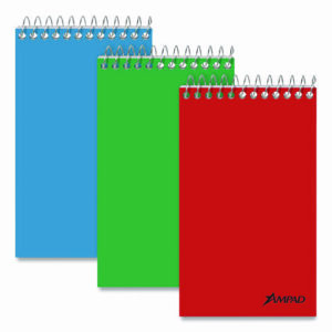 Memo Pads, Narrow Rule, Assorted Cover Colors, 60 White 3 x 5 Sheets, Dozen