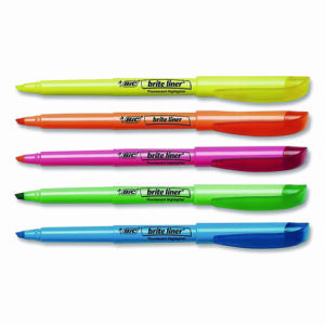 Brite Liner Highlighter, Assorted Ink Colors, Chisel Tip, Assorted Barrel Colors, Dozen