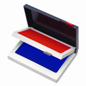 Two-Color Felt Stamp Pads, 4.25" x 3.75", Blue/Red
