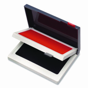 2000 PLUS Two-Color Felt Stamp Pad Case, 4" x 2", Black/Red