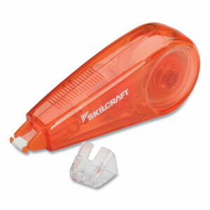 7510016919217, SKILCRAFT Correction Tape Mini-Dispenser, Non-Refillable, Orange Applicator, 0.2" x 236"