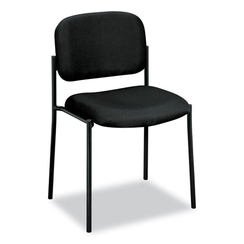 VL606 Stacking Guest Chair without Arms, Fabric Upholstery, 21.25" x 21" x 32.75", Black Seat, Black Back, Black Base - Image 8