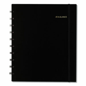 Move-A-Page Academic Weekly/Monthly Planners, 11 x 9, Black Cover, 12-Month (July to June): 2025 to 2026