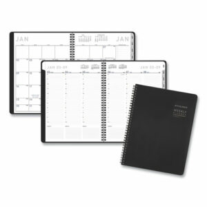 Contemporary Lite Weekly/Monthly Planner, 11 x 8.25, Black Simulated Leather Cover, 12-Month (Jan to Dec): 2026