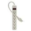 Power Strip, 6 Outlets, 3 ft Cord, White - Image 2