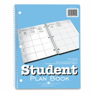 Student Plan Book, Homework/Assignment-Tracking, 40-Weeks: Six-Subject Day, Blue/White Cover, (100) 11 x 8.5 Sheets