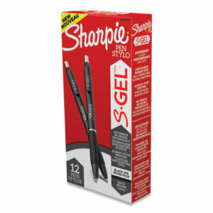 S-Gel High-Performance Gel Pen, Retractable, Bold 1 mm, Black Ink, Black Barrel, Dozen