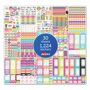 Budgeting Planner Stickers, Assorted Sizes and Colors, 1,224/Pack