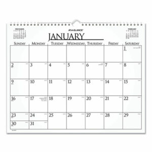 Business Monthly Wall Calendar, 15 x 12, White/Black Sheets, 12-Month (Jan to Dec): 2026