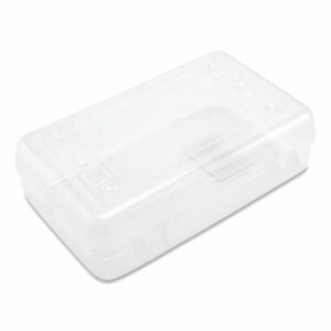 Clear Pencil Box, 8.5" x 5.25" x 2.5", Clear