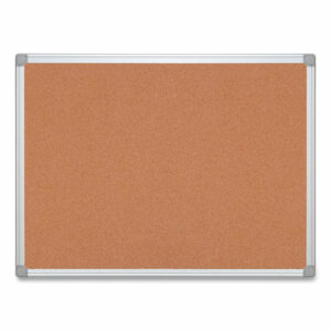 Earth Cork Board, 36" x 24", Tan Surface, Satin Aluminum Frame