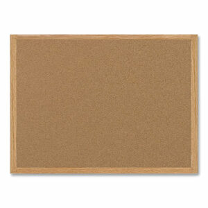 Earth Cork Board, 48" x 36", Tan Surface, Oak Finished Wood Frame