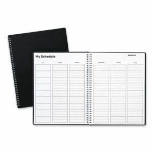 Weekly Teacher Planner, 9 Classes, Black Cover, 11 x 8.5 Sheets, 45-Week Span