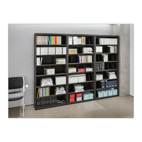 Fixed-Shelf Lateral File for Legal/Letter Size Files, 6 Shelves, 36" x 16.5" x 75.25", Light Gray - Image 2